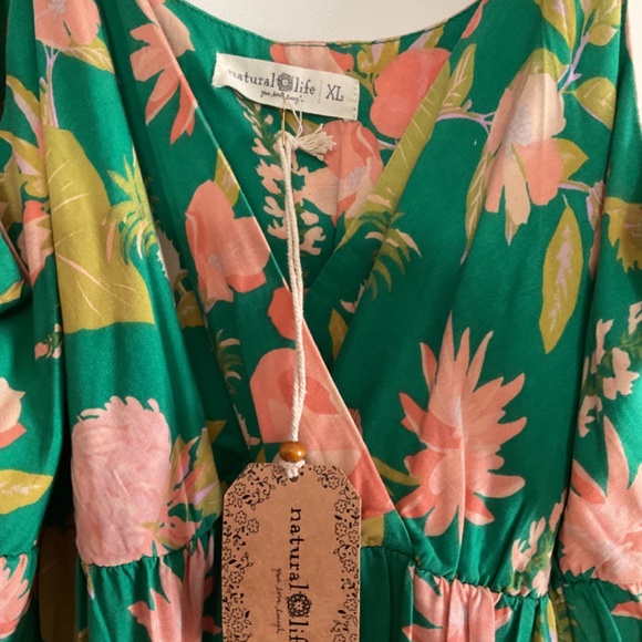 NWT Bright Colorful Natural Life Dress Size Extra Large Roomy and Comfy Ruffles - Picture 2 of 6
